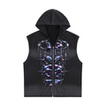 Vintage Washed Zip-Up Hooded Tank Top