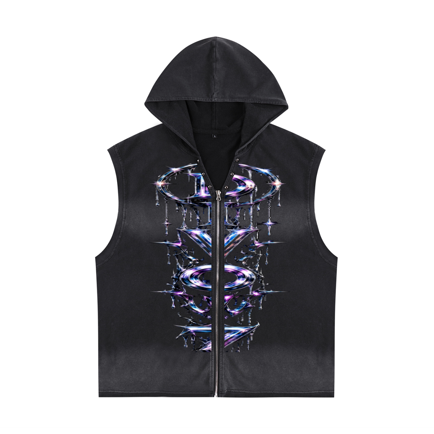 Vintage Washed Zip-Up Hooded Tank Top