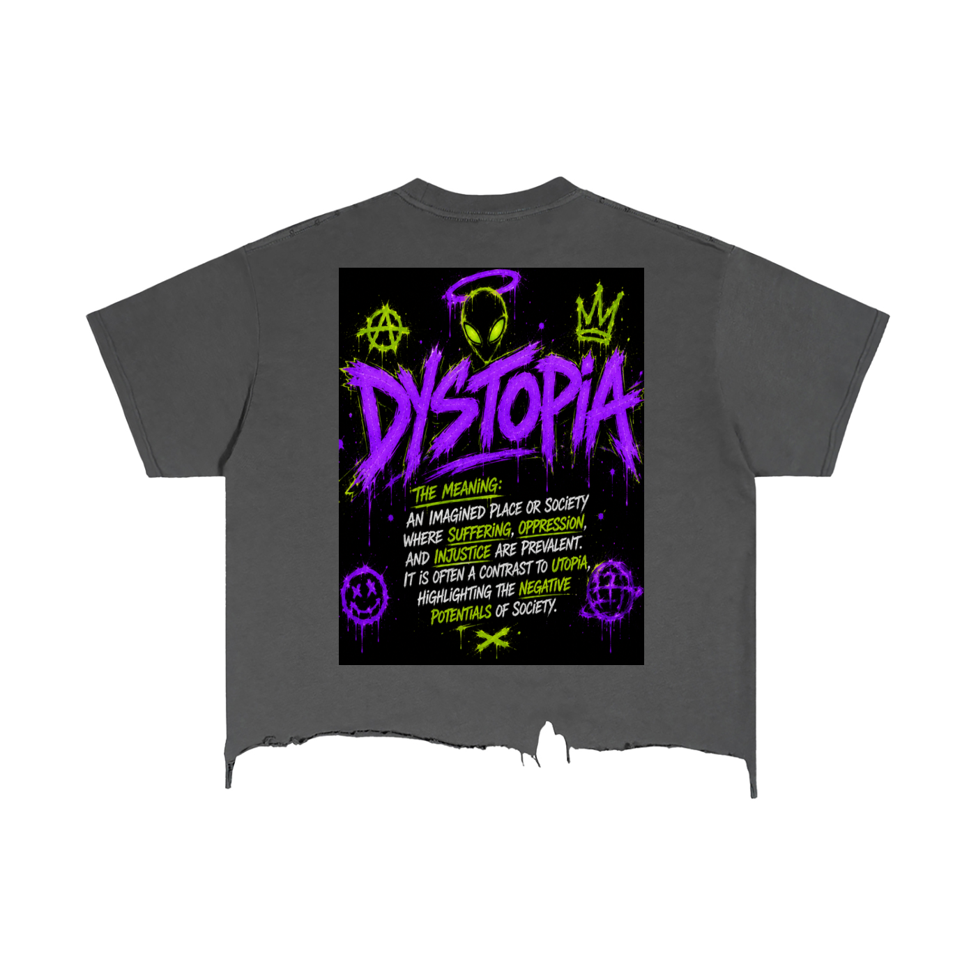 Vintage Wash Boxy Distressed Hem T-Shirt